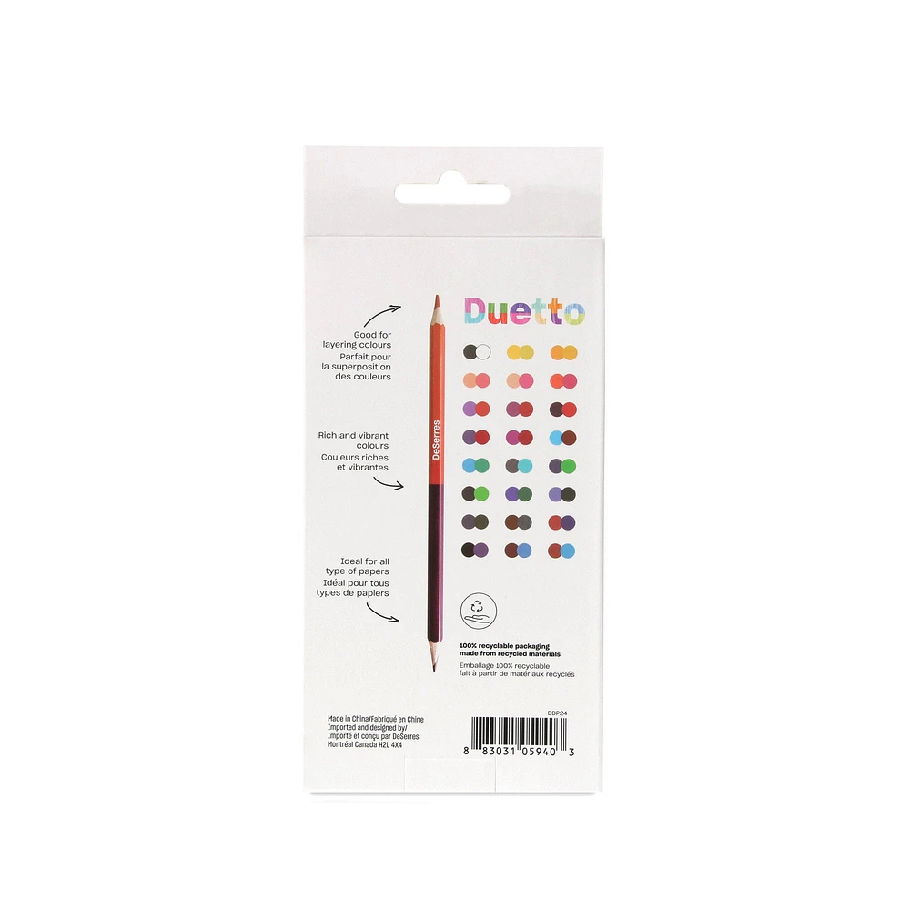 24-Pack Duetto Coloured Pencils