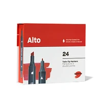 24-Pack Alto Twin-tip Marker Set, Basic Colours - Chisel and Fine Tip