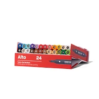 24-Pack Alto Twin-tip Marker Set, Basic Colours - Chisel and Fine Tip