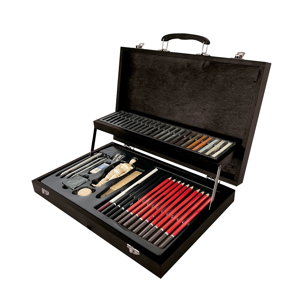 46-Piece Wooden Case Sketching Set