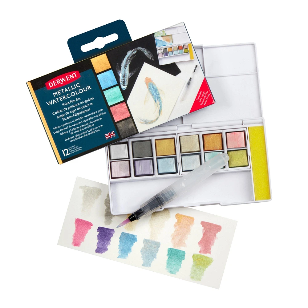 12-Piece Metallic Watercolour Paint Pan Set