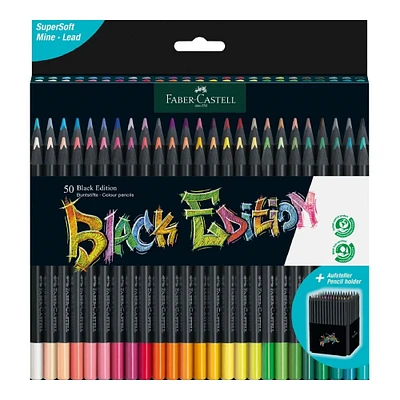 Ens. 50 crayons de couleur Black Edition