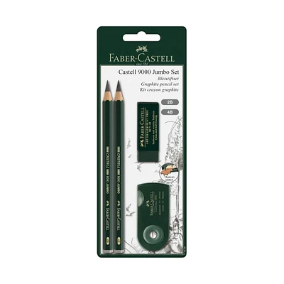 Ens. 4 crayons graphite Castell 9000 Jumbo