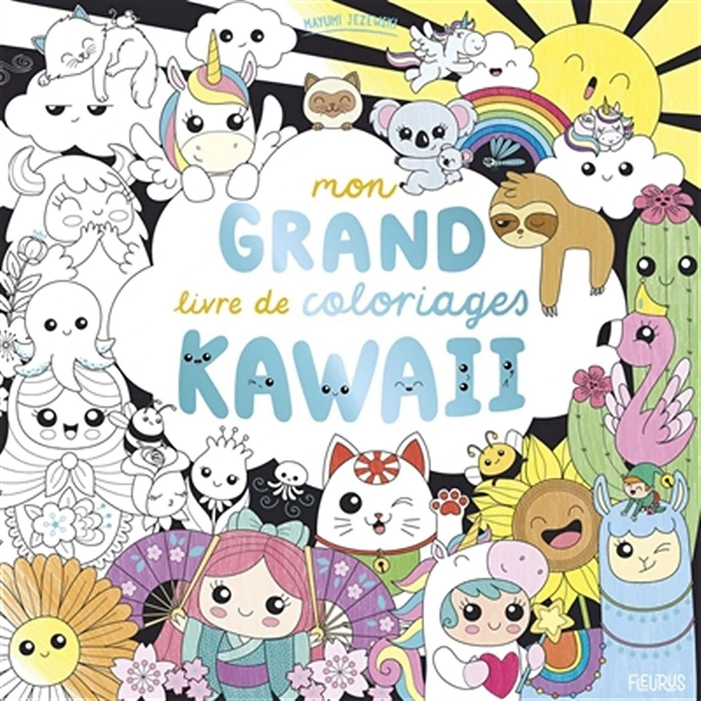 Mon grand livre de coloriages kawaii - French Ed.