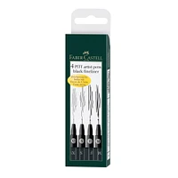 4-Pack PITT Artist Pens - XS/S/F/F, Black