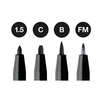 4-Pack PITT Artist Pens - 1.5/C/B/FM, Black