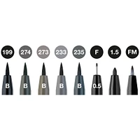 8-Pack PITT Artist Pens - Black & Grey