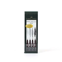 Set of 4 Pitt brush pen black