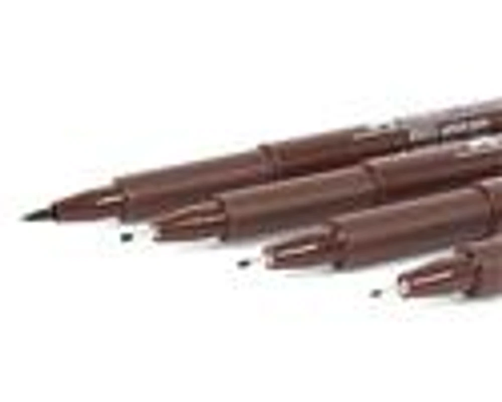 Set of 4 Pitt brush pen sepia