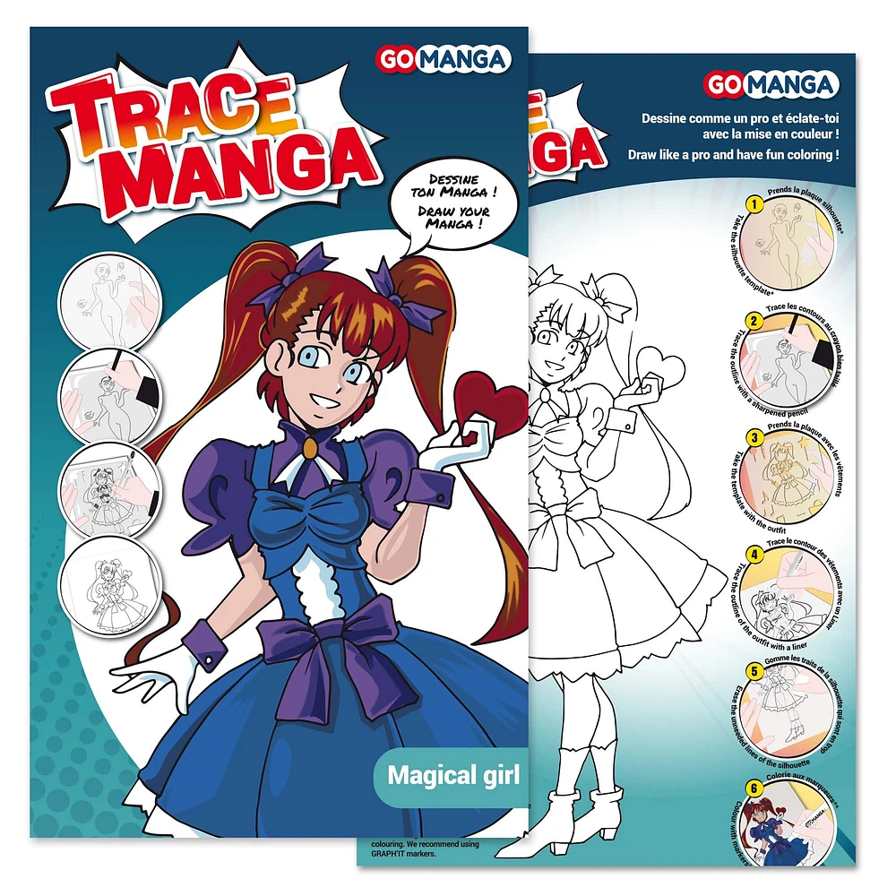 Trace Manga Stencil - Magical Girl