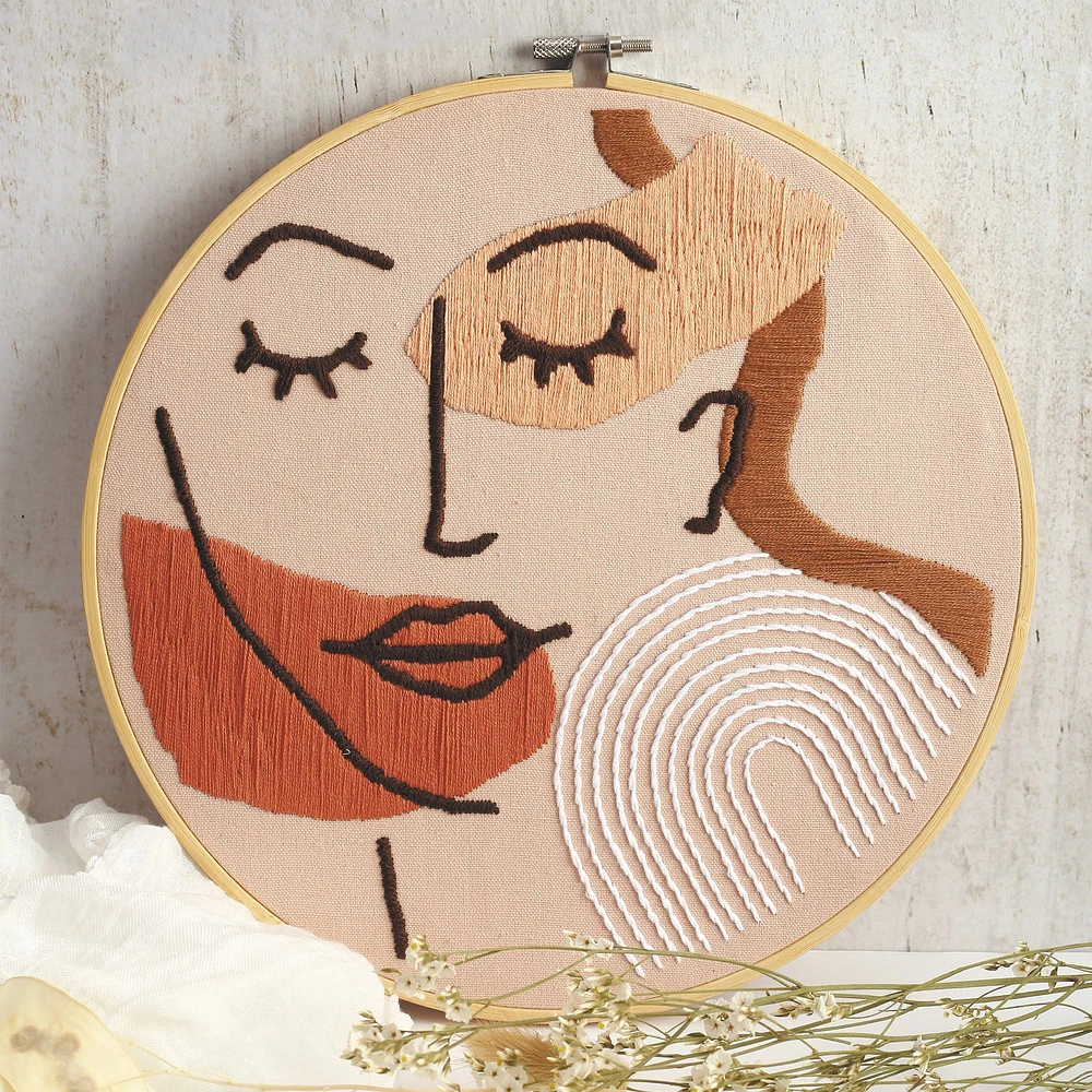 Kit broderie DIY - visage line art