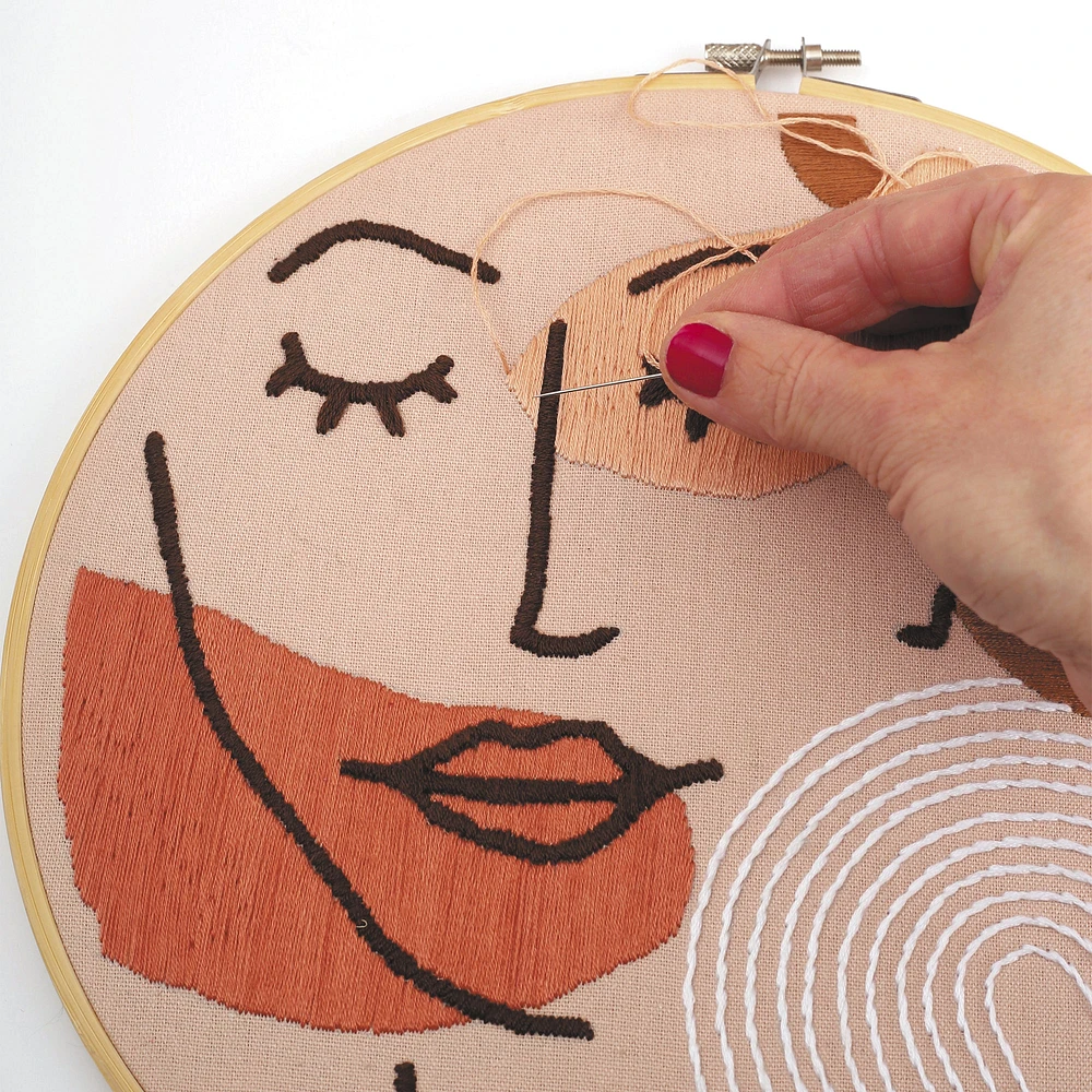 Kit broderie DIY - visage line art