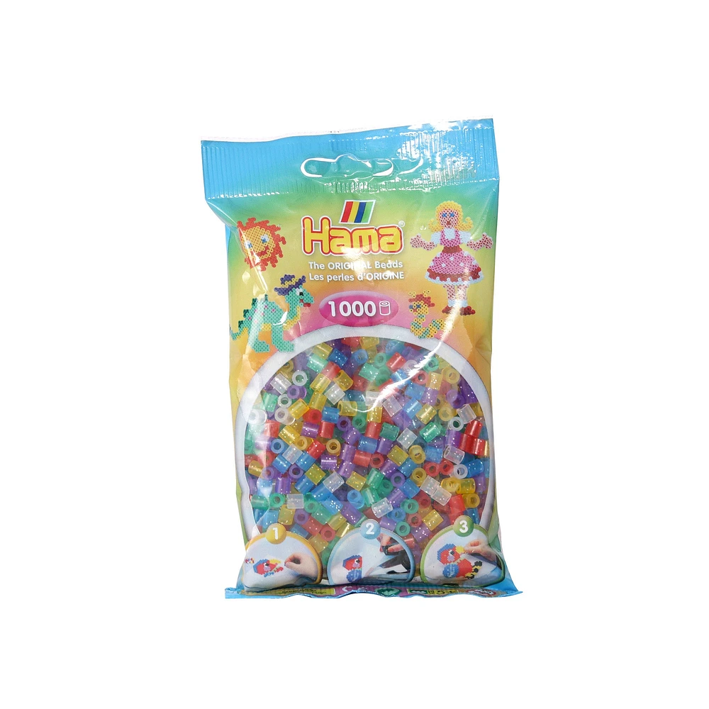 Perles Hama scintillantes — 1000 morceaux assortis