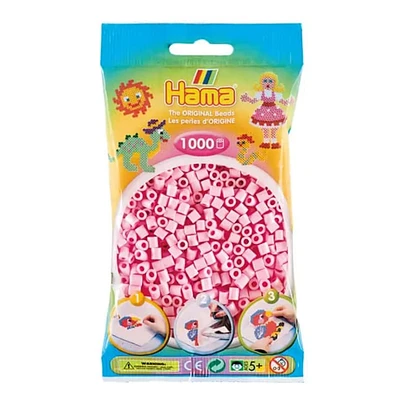 Pqt. 1000 perles Hama Midi - rose clair pastel
