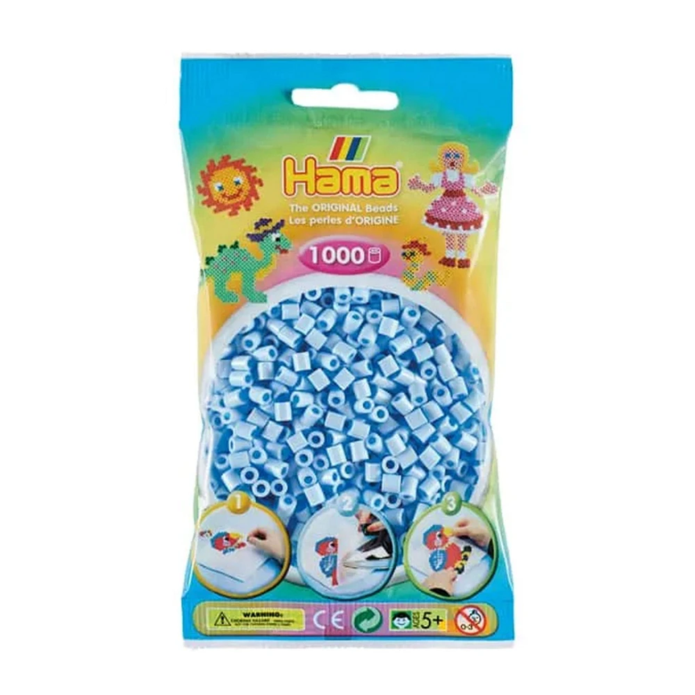  Pqt. 1000 perles Hama Midi - bleu glace pastel