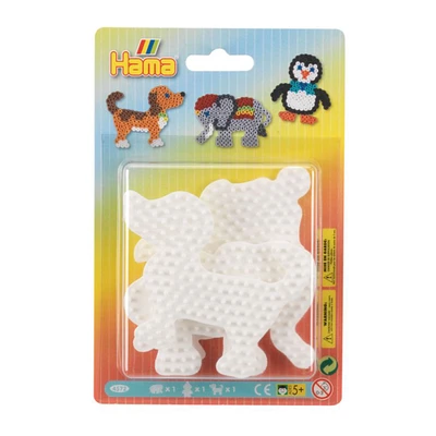 3-Pack Hama Pegboards - Elephant, Penguin & Dog