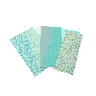 Set of 5 Japanese Papers 8.5 x 11 – Aqua