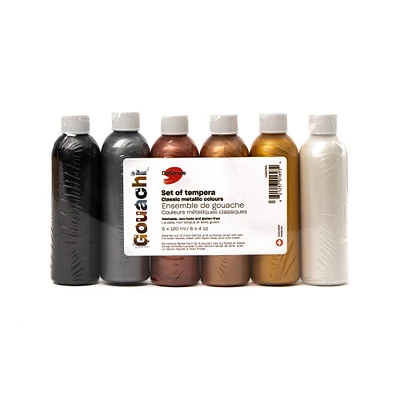 Gouachi Washable Tempera Set - Metallic, 6 x 4 oz