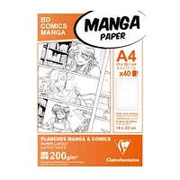 Pqt. 40 feuilles papier dessin manga A4