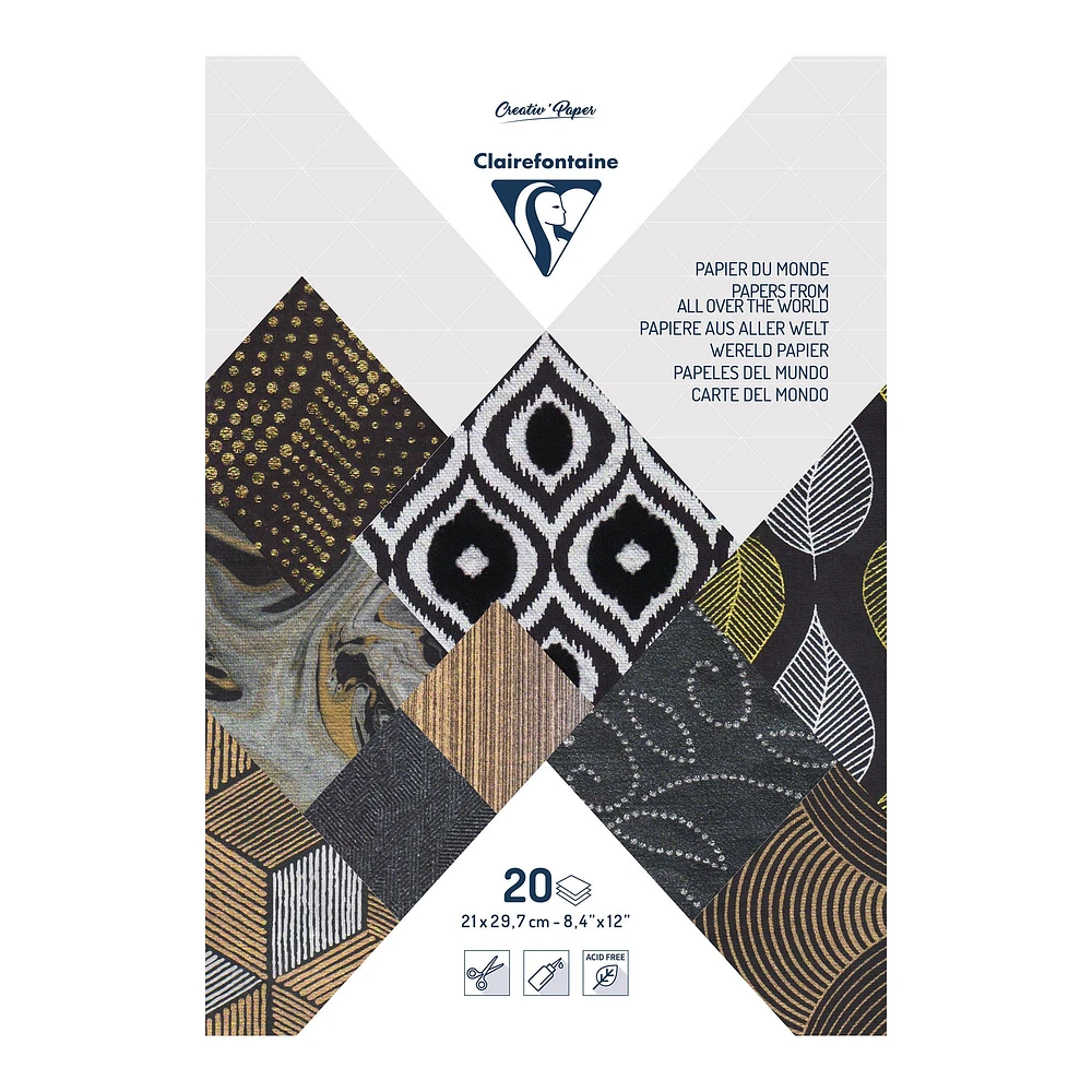 A4 Artisanal Paper Pack - Metallic Black