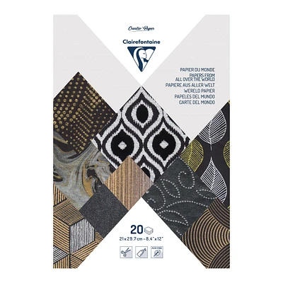 A4 Artisanal Paper Pack - Metallic Black