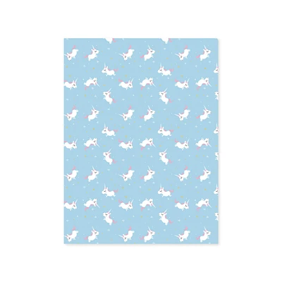 Printed Paper - Unicorns/Blue