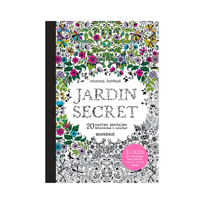 Jardin secret : 20 cartes postales détachables à colorier - French Ed.