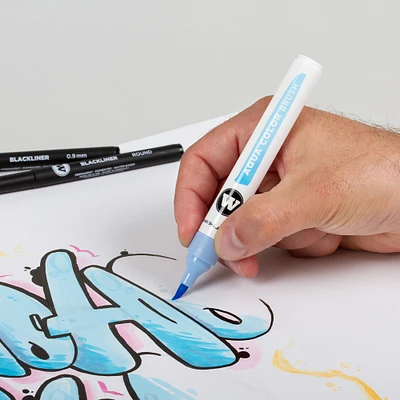 Aqua Color Brush Marker - Cyan