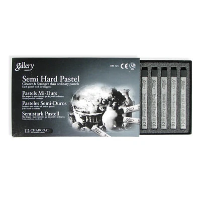 Mungyo Semi-Hard Pastel 12 Charcoal Crayon