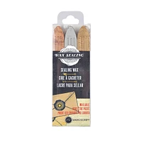 3-Pack Sealing Wax Sticks - Gold, Silver & Bronze