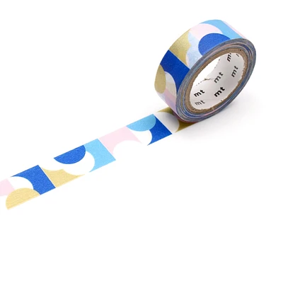 MT Washi Masking Tape - Half Circle, Pink/Blue