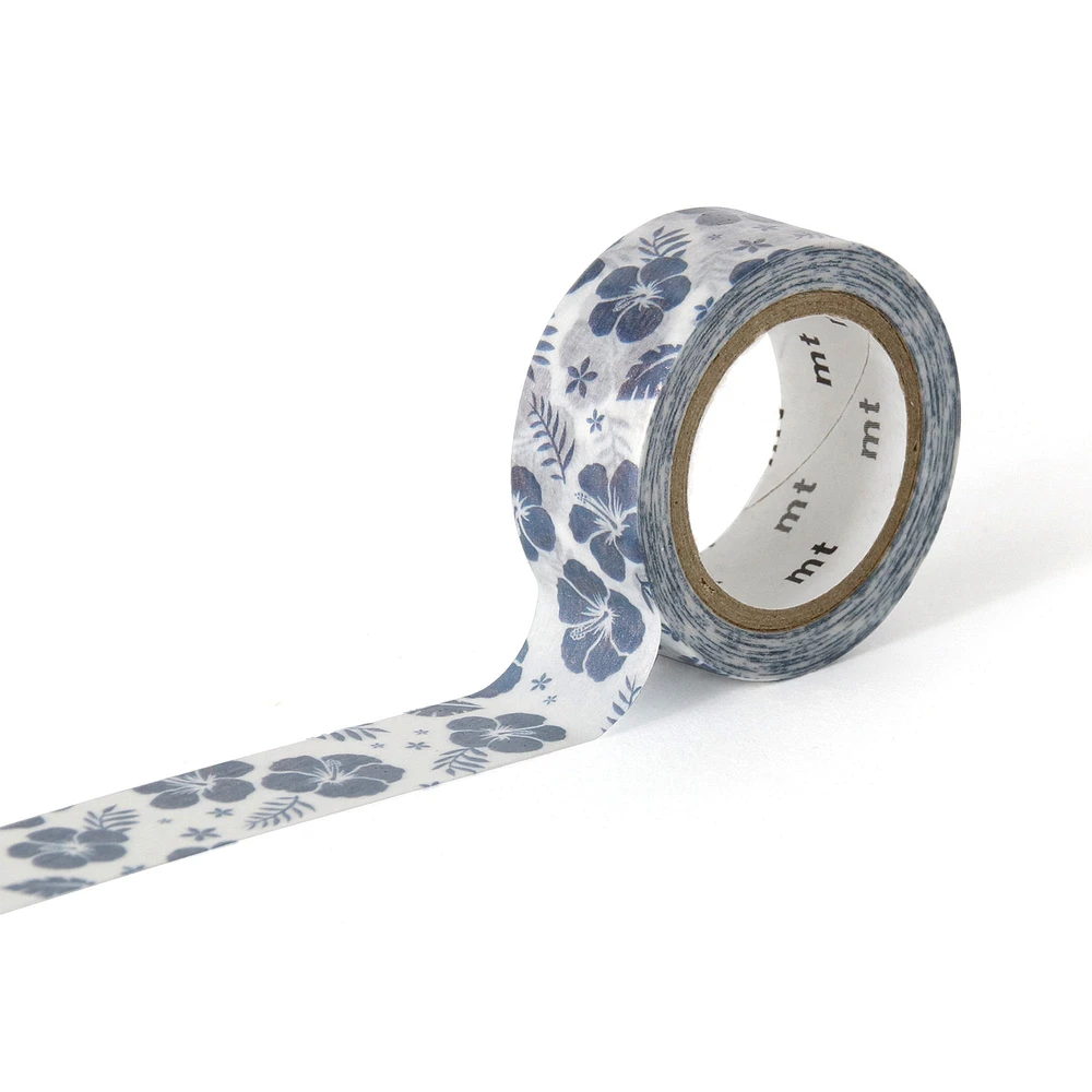 MT Washi Masking Tape - Hibiscus Navy Blue