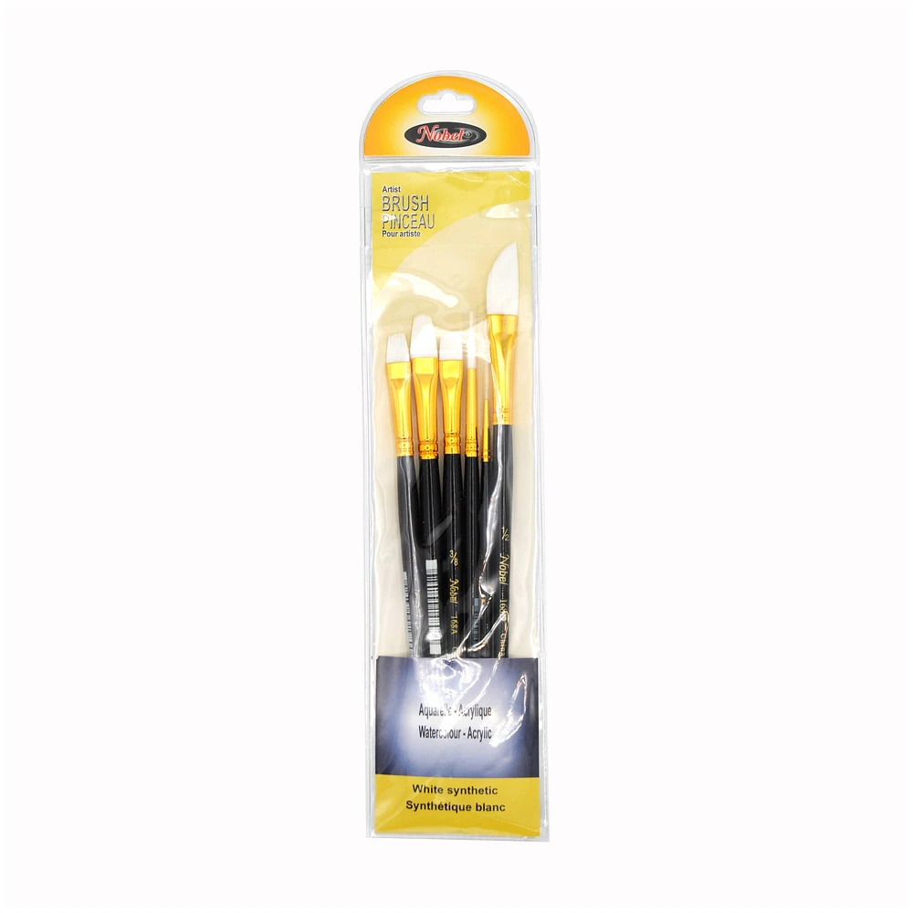 Assorted synthetic brushes, set of 6