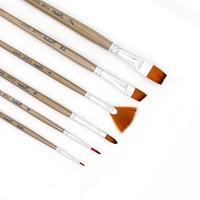 Assorted golden synthetic brushes, set of 6