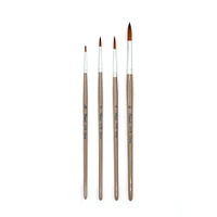 Round golden synthetic brushes, set of 4