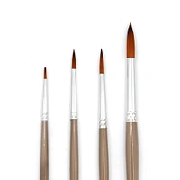 Round golden synthetic brushes, set of 4