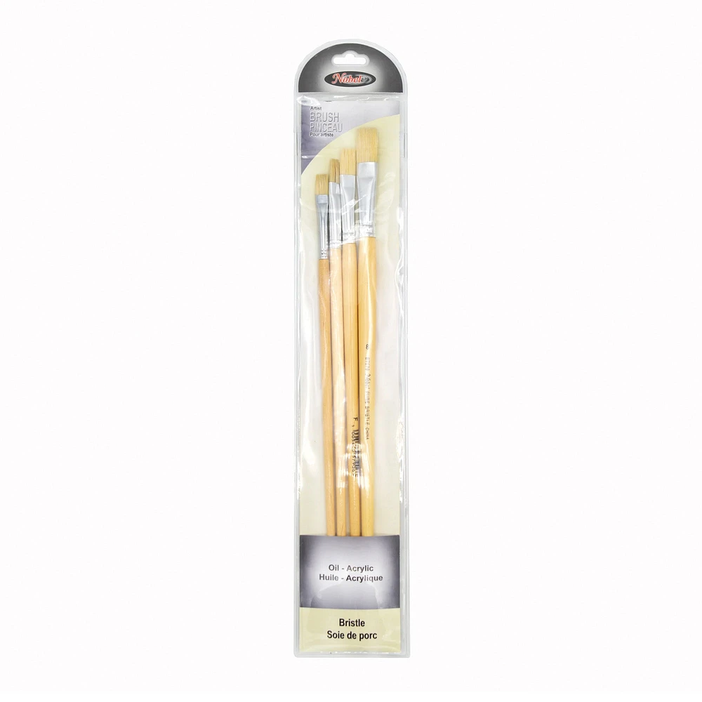 Bristle brushes, set of 4