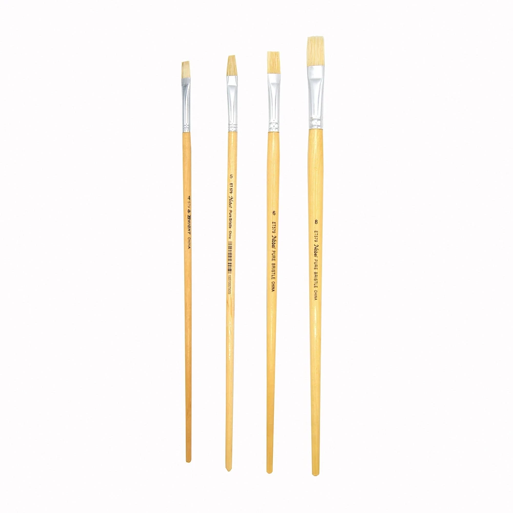 Bristle brushes, set of 4