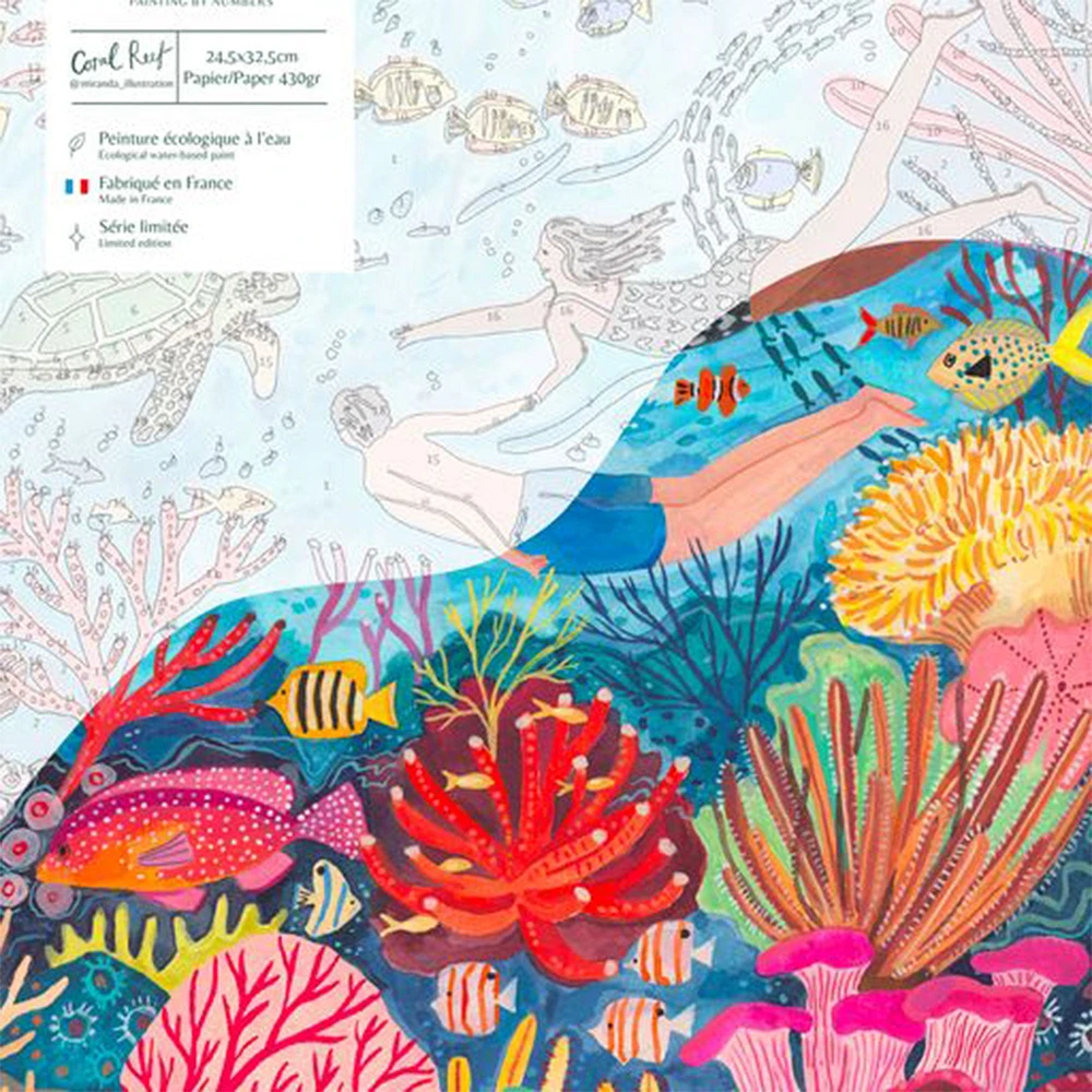 Kit peinture à numéros Petit Pinceau - « Récif de corail »