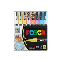 Ens. 8 marqueurs Posca - pointe fine, couleurs douces