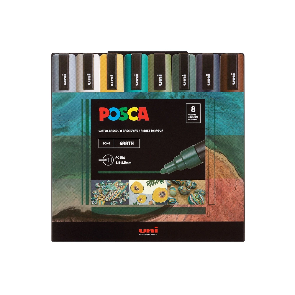 8-Pack Water-Based Paint Markers - Earth Tones