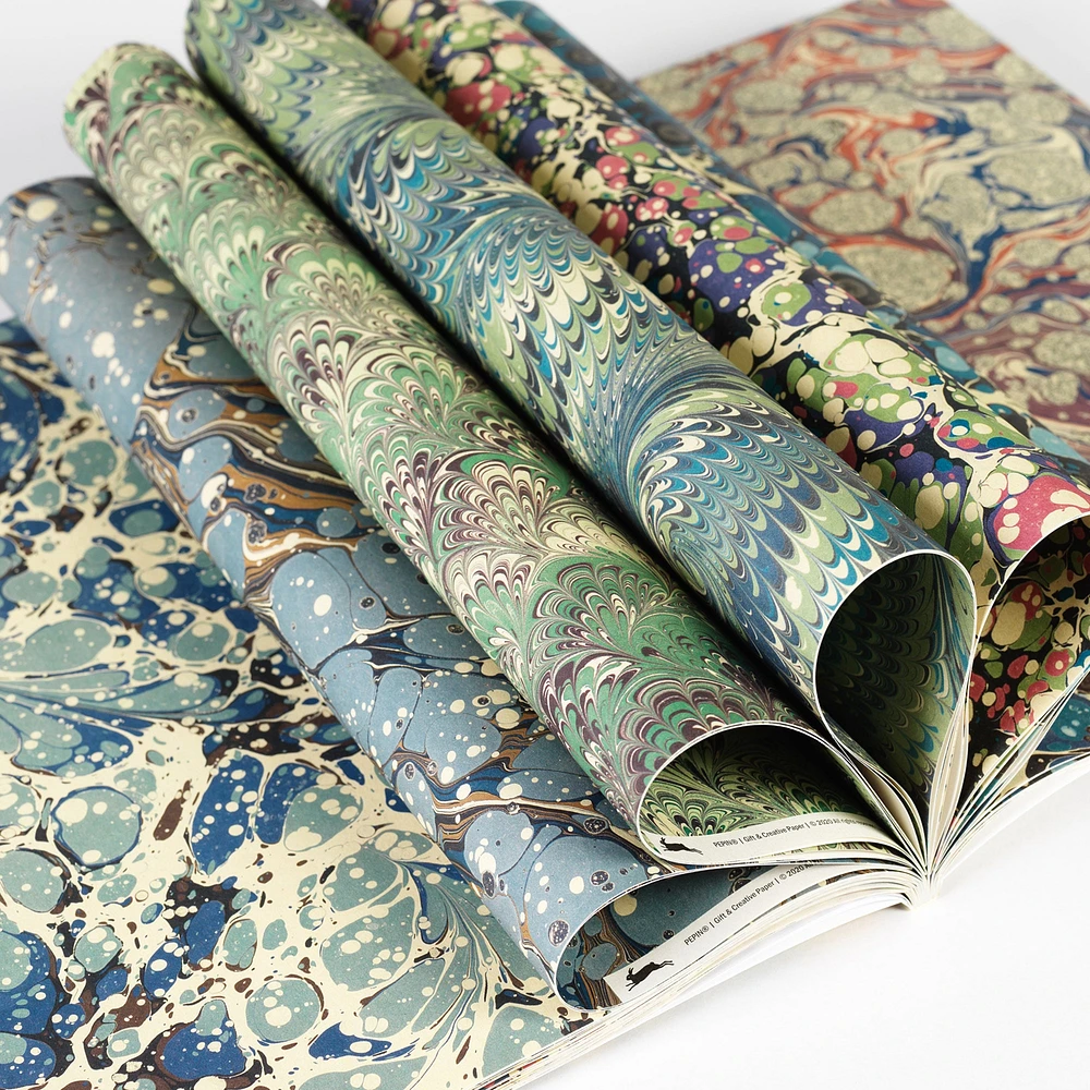 Gift & Creative Paper Book - Marbled Paper Designs