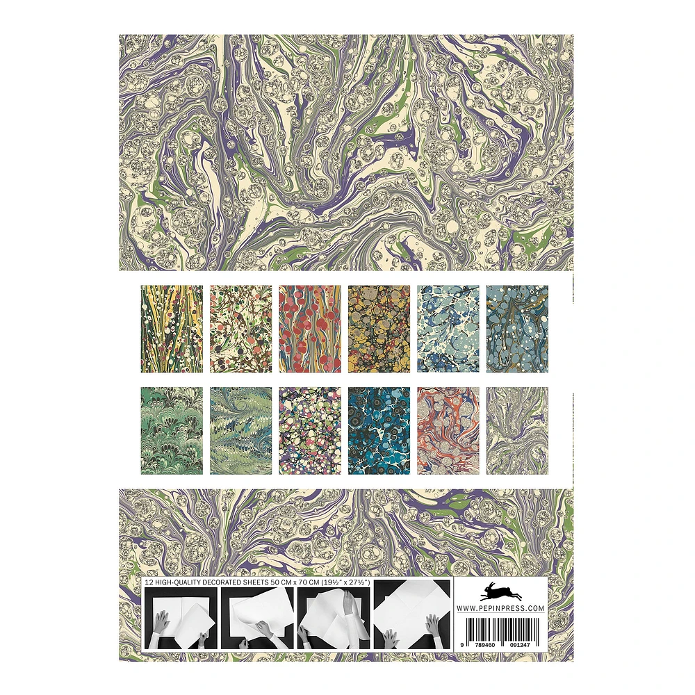 Gift & Creative Paper Book - Marbled Paper Designs