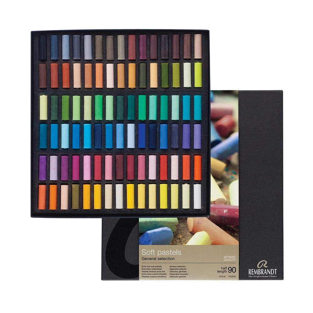 90-Piece Half Length Soft Pastel Set - General Selection