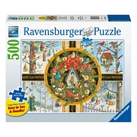 500-Piece Puzzle - "Christmas Songbirds"