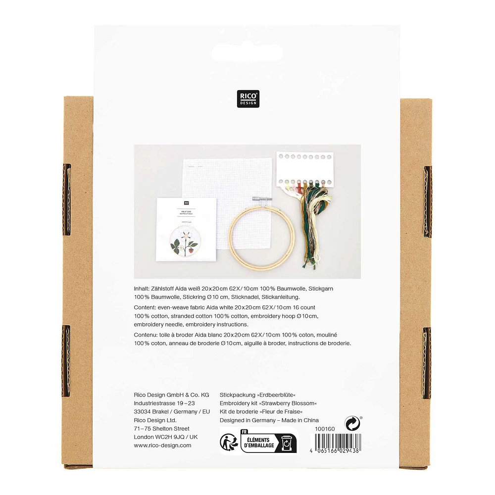 Kit broderie point de croix - fleur de fraise