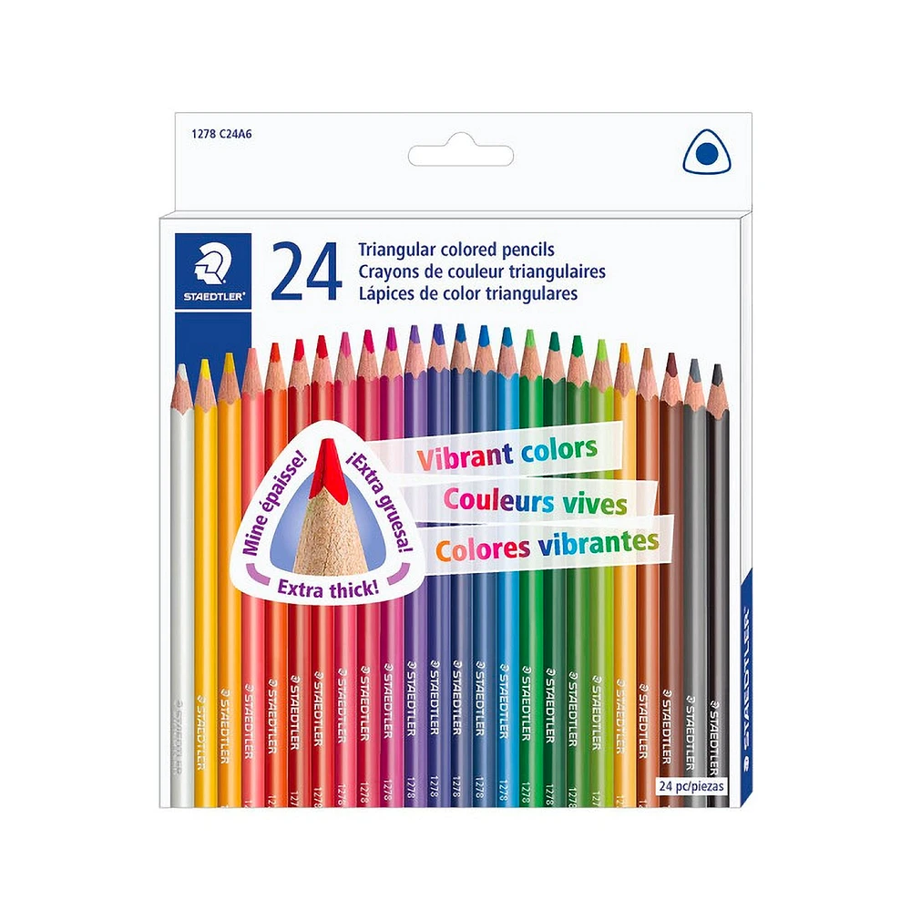 Ens. 24 crayons de couleur triangulaires                                                 