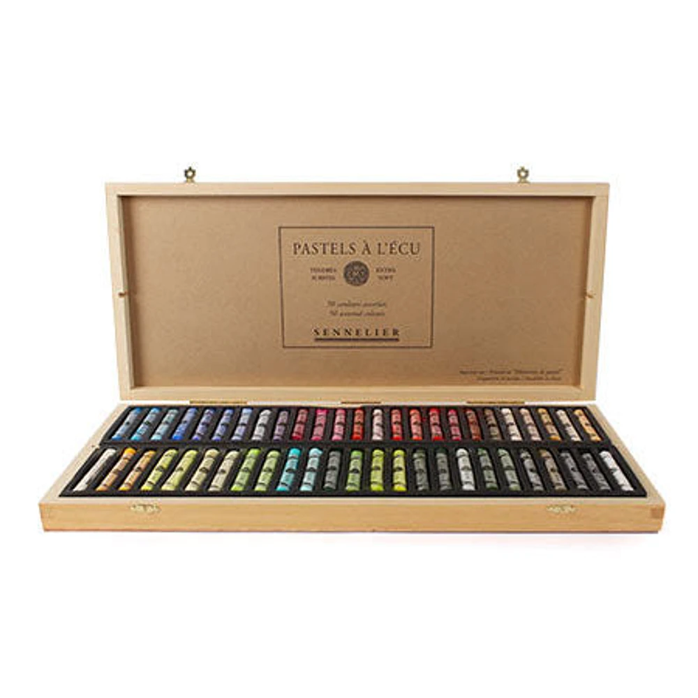 Coffret en bois de 50 pastels à l’écu