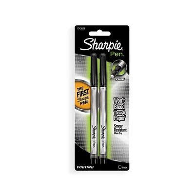 2 Stylos pointe fine noirs Sharpie