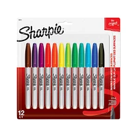 12-Pack Sharpie Permanent Markers - Fine Tip, Assorted Colours